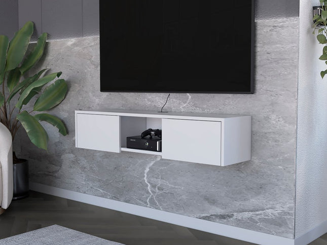 49" White Floating Mount TV Stand