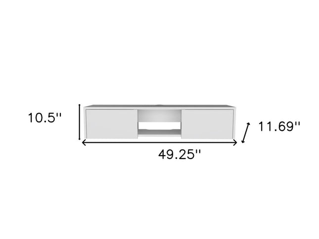 49" White Floating Mount TV Stand