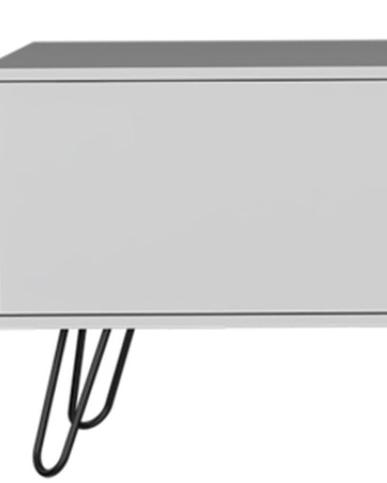 71" White Cabinet Open And Enclosed Storage TV Stand