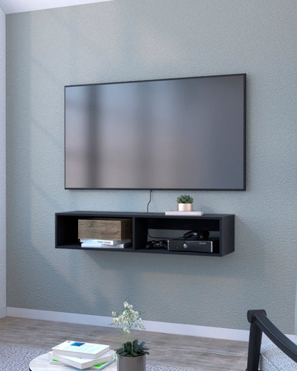 48" Black Floating Mount Entertainment Center