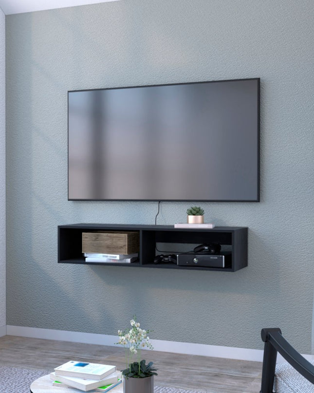 48" Black Floating Mount Entertainment Center