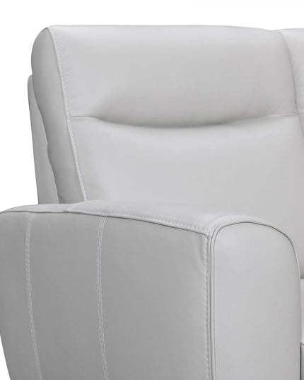 83" Gray Leather Sofa With Brown Legs