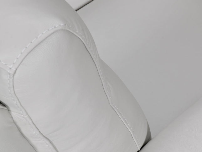 83" Gray Leather Sofa With Brown Legs