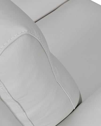 83" Gray Leather Sofa With Brown Legs