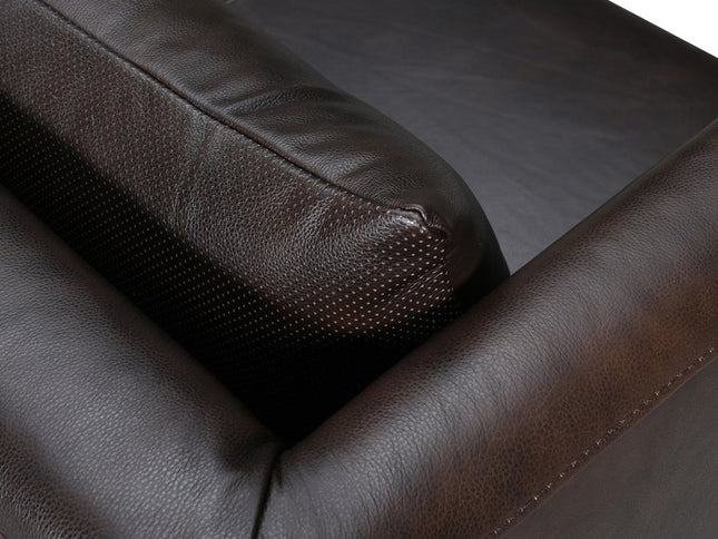 85" Dark Brown Leather Sofa With Brown Legs