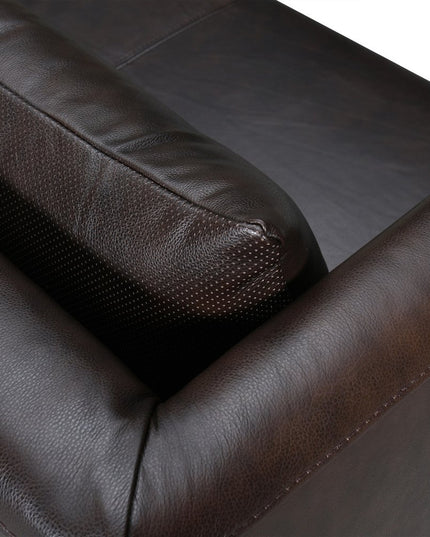 85" Dark Brown Leather Sofa With Brown Legs