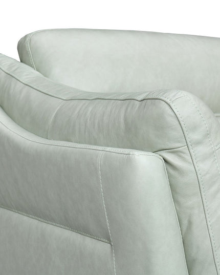 87" Mint Green Leather Sofa With Black Legs