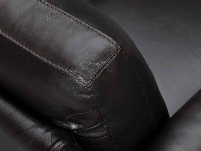 82" Black Leather Sofa With Brown Legs