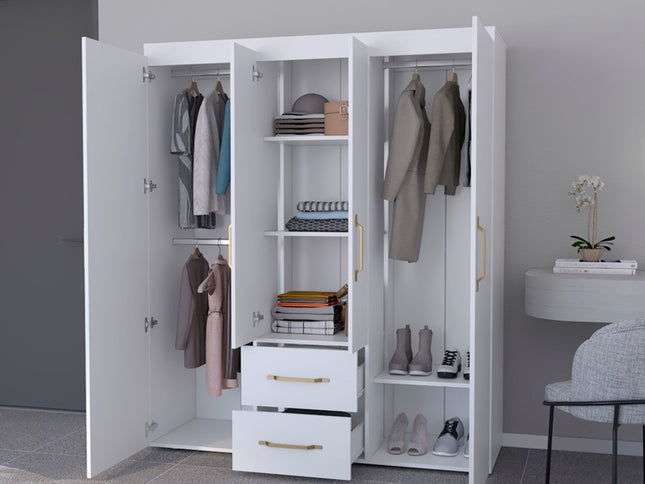 59" Black Two Drawer Combo Dresser