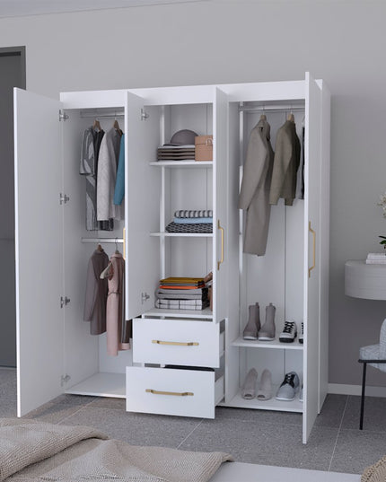 59" Black Two Drawer Combo Dresser