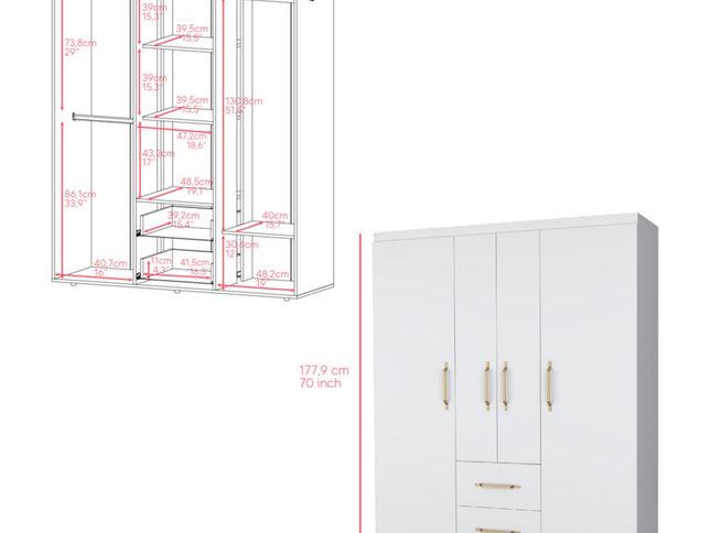 59" Black Two Drawer Combo Dresser