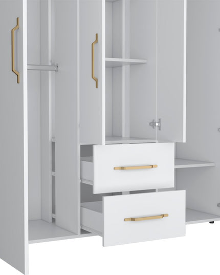 59" Black Two Drawer Combo Dresser