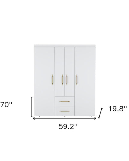 59" Black Two Drawer Combo Dresser