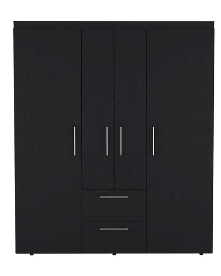 59" Black Two Drawer Combo Dresser
