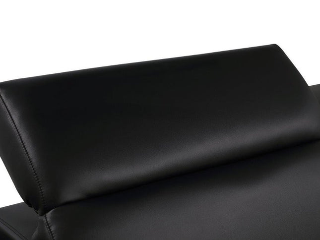 47" Black And Silver Genuine Leather Club Chair