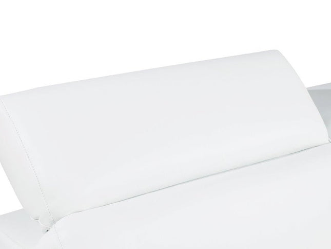 47" White And Silver Genuine Leather Club Chair