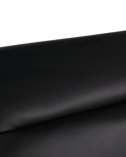 71" Black And Silver Genuine Leather Loveseat