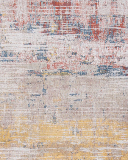 9' X 13' White Abstract Non Skid Area Rug