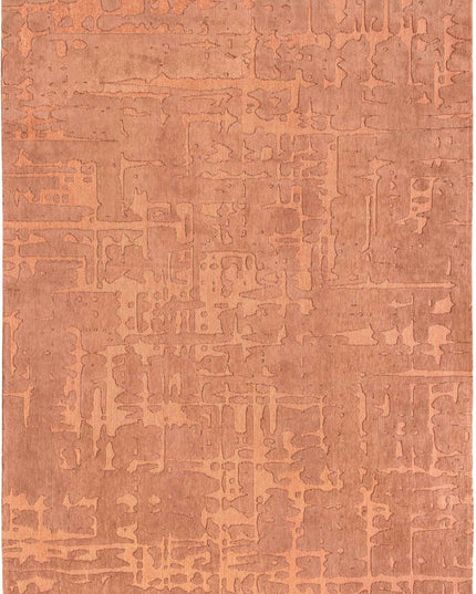 9' X 13' Orange Abstract Non Skid Area Rug