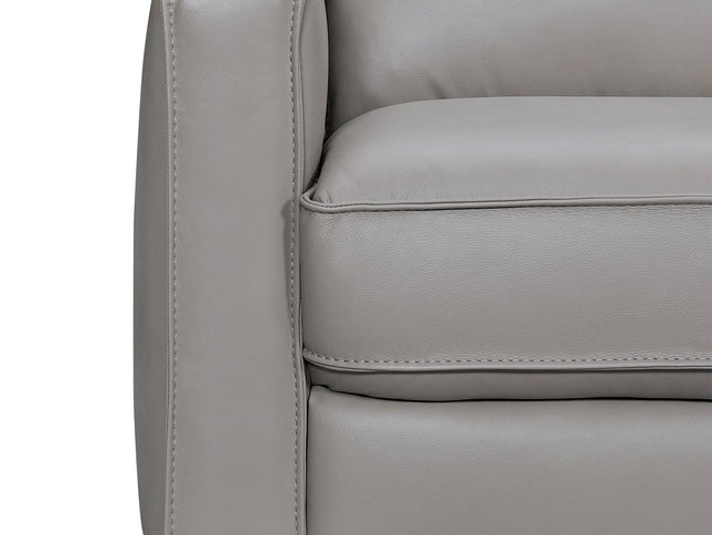 Gray Leather L Shaped Three Piece Corner Sectional