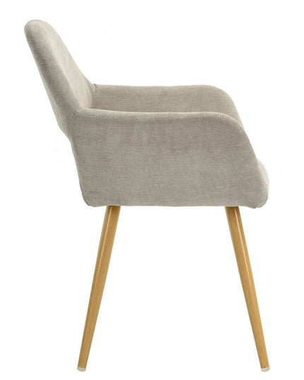 22" Gray and Brown Upholstered Arm Chair