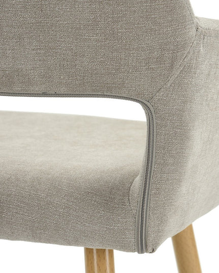 22" Gray and Brown Upholstered Arm Chair
