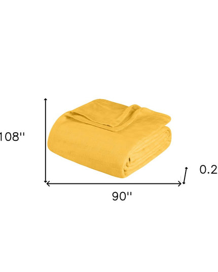 King Gold Cotton Basketweave Geometric Blanket