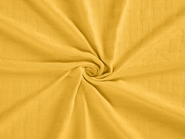 King Gold Cotton Basketweave Geometric Blanket
