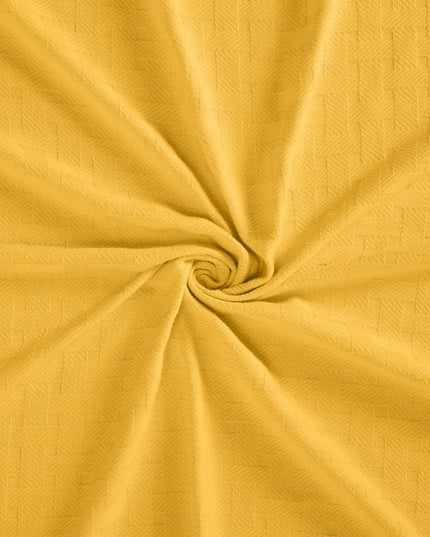 King Gold Cotton Basketweave Geometric Blanket