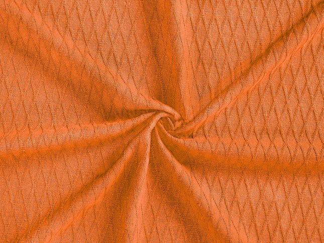King Burnt Orange Cotton Woven Geometric Blanket