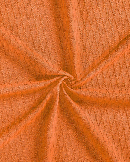 King Burnt Orange Cotton Woven Geometric Blanket