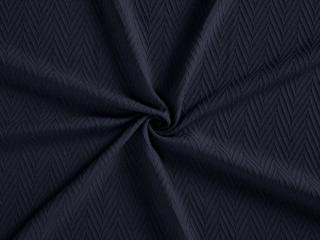 Queen Navy Blue Cotton Woven Chevron Blanket