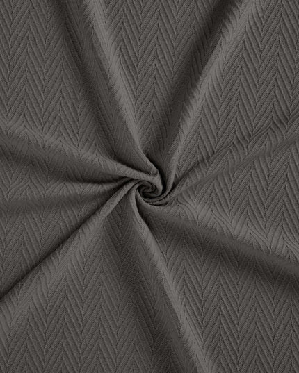 King Charcoal Cotton Woven Chevron Blanket
