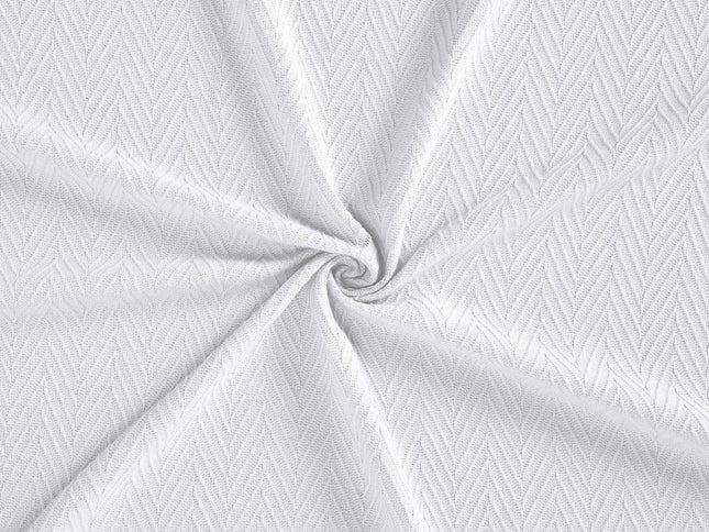 King White Cotton Woven Chevron Blanket
