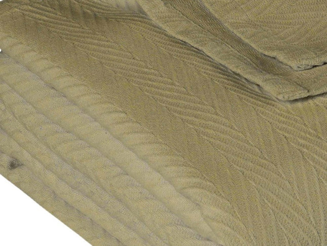 Twin Sage Cotton Woven Chevron Blanket