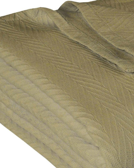 Twin Sage Cotton Woven Chevron Blanket