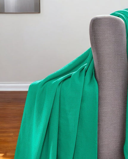 King Turquoise Cotton Waffle Weave Honeycomb Blanket