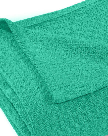 King Turquoise Cotton Waffle Weave Honeycomb Blanket