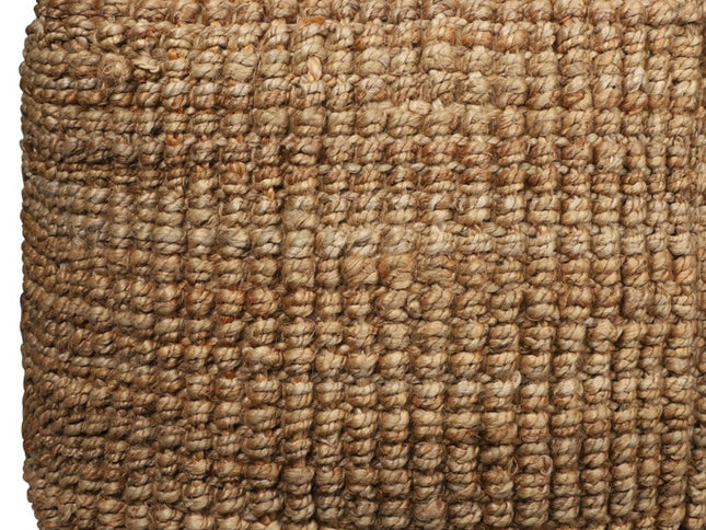 18" Natural Jute Blend Cube Pouf Ottoman