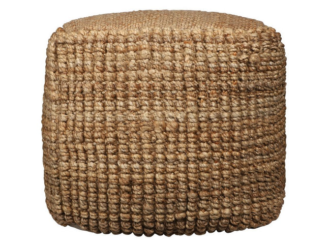 18" Natural Jute Blend Cube Pouf Ottoman