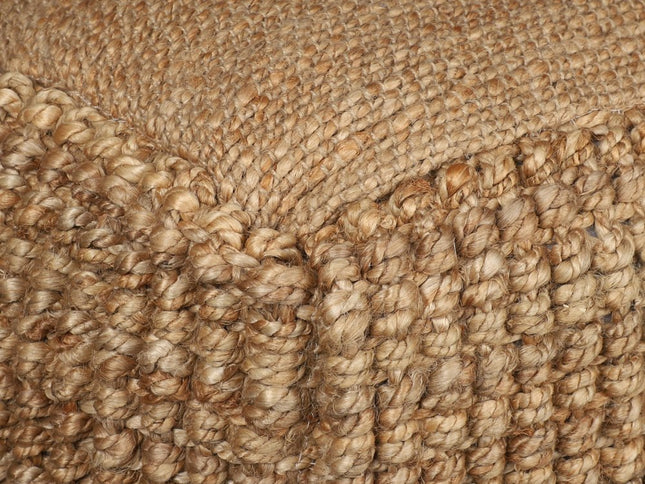 18" Natural Jute Blend Cube Pouf Ottoman