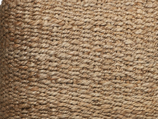 18" Natural Jute Woven Blend Cube Pouf Ottoman