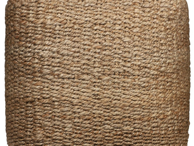 18" Natural Jute Woven Blend Cube Pouf Ottoman