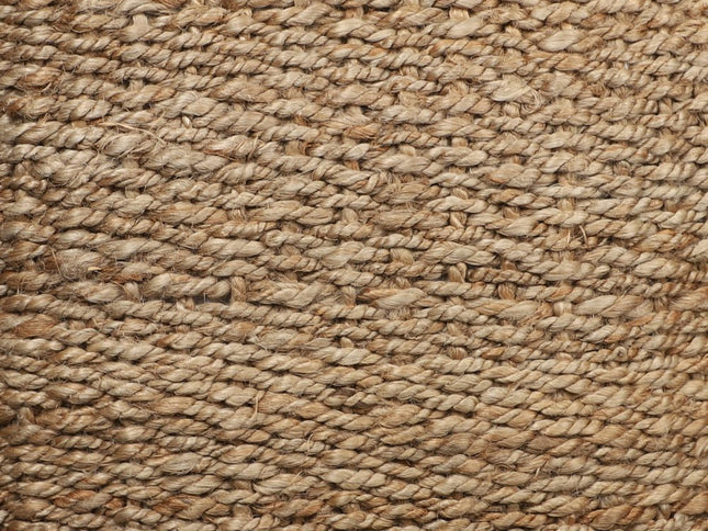 18" Natural Jute Woven Blend Cube Pouf Ottoman