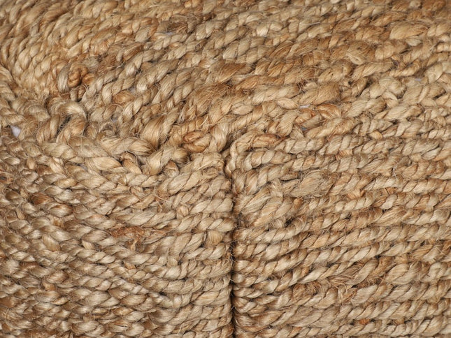 18" Natural Jute Woven Blend Cube Pouf Ottoman