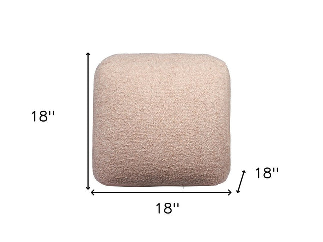 18" Gray Polyester Cube Outdoor Pouf Ottoman