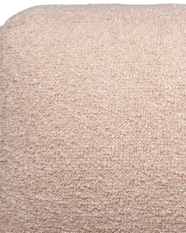 18" Taupe Polyester Cube Outdoor Pouf Ottoman