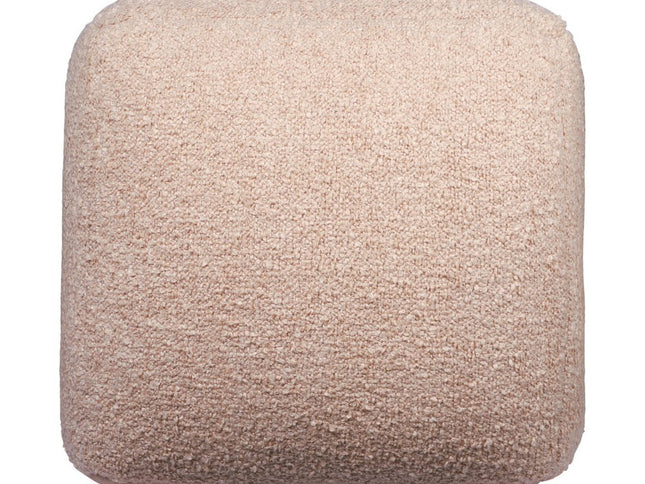 18" Gray Polyester Cube Outdoor Pouf Ottoman