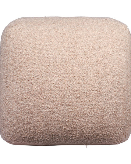 18" Taupe Polyester Cube Outdoor Pouf Ottoman