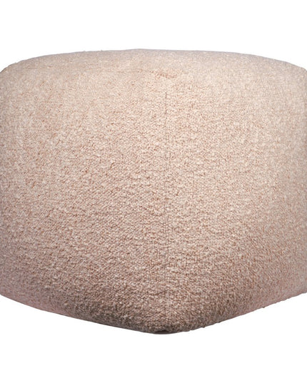 18" Taupe Polyester Cube Outdoor Pouf Ottoman